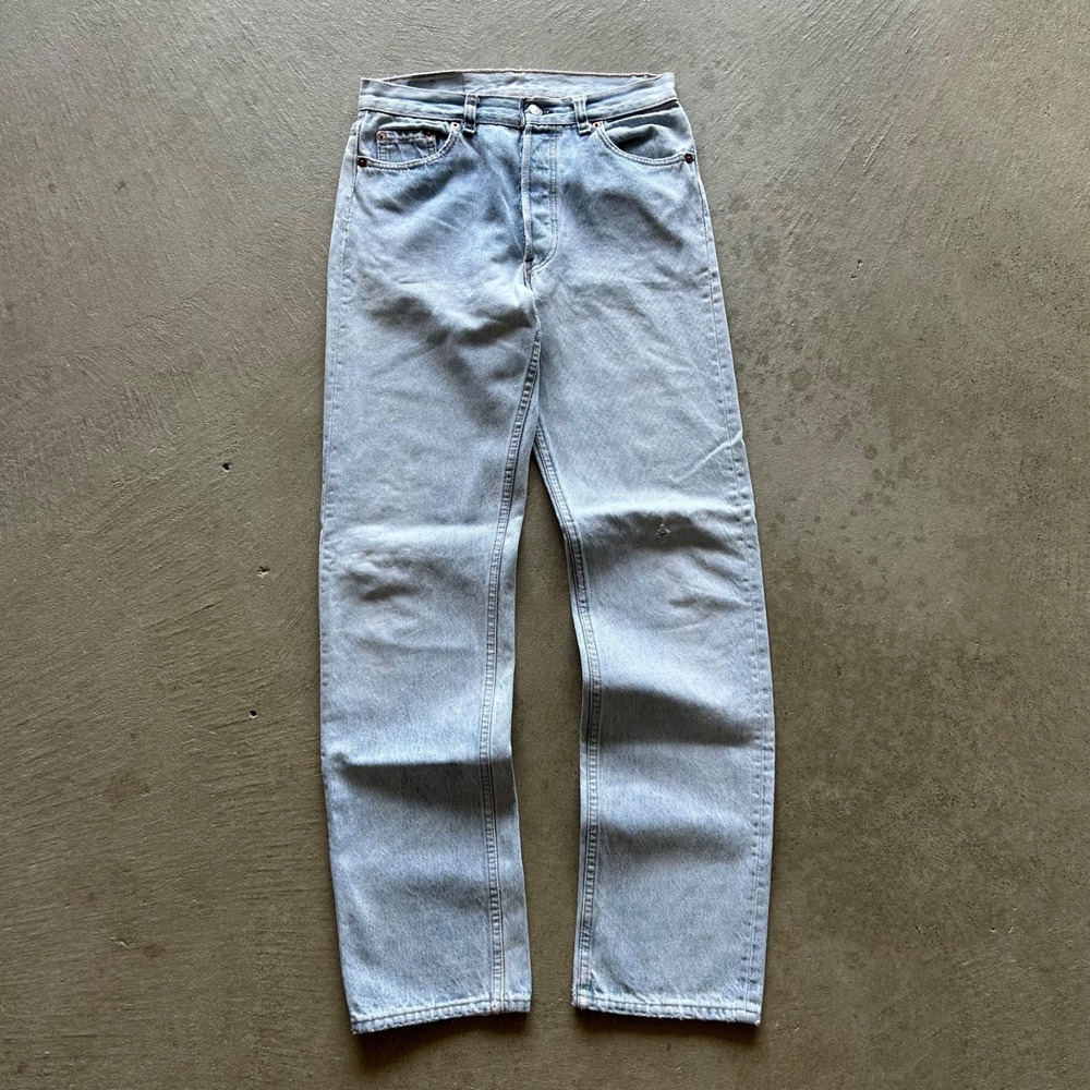Vintage 90s Levis 501 XX Jeans Size 31x36 Light Wash Denim Button Fly Straight